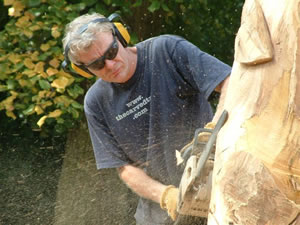 Paul Sivel carving a sculpture Paul Sivel carving a sculpture