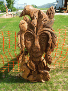 Greenman sculpture by Paul Sivell
